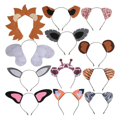 12 x Dschungeltier-Stirnbänder, lustige Tierohren, Haarreif, Elefanten-Stirnband für Themenpartys, Geburtstage 12 x Dschungeltier-Stirnbänder, lustige Tierohren, Haarreif, Elefanten-Stirnband für Themenpartys, Geburtstage von Fcnjsao