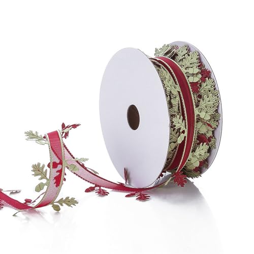 40mmx20m Blätter Bänder 21 Yards Weihnachtsverpackungsbänder Bastelband Für Bögen Machen Hochzeits Heimdekoration 40mmx20m Blätter Bänder 21 Yards Weihnachtsverpackungsbänder Bastelband Für Bögen Machen Hochzeits Heimdekoration von Fcnjsao
