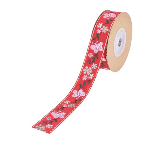 5 Yard Blumen Und Schmetterlingsband Valentinstagsband Polyesterband Für Geschenkverpackungen Bastelarbeiten Paketdekorationen Handgefertigt von Fcnjsao