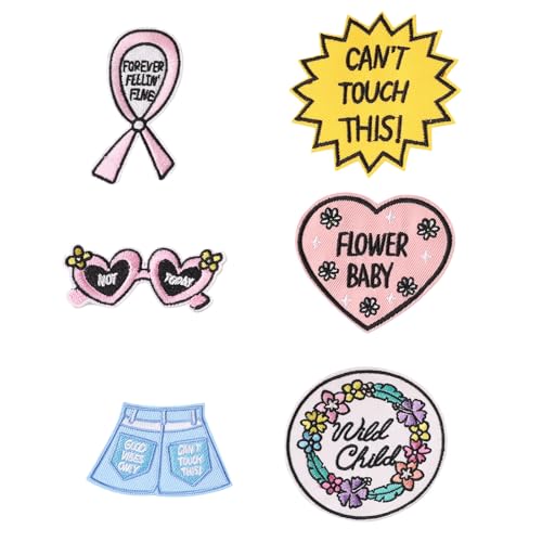 6 PCs Brillen Bestickte Flecken Shorts Eisen Auf Flecken Baby Reparaturflecken Auf Applique Patches Nähen von Fcnjsao