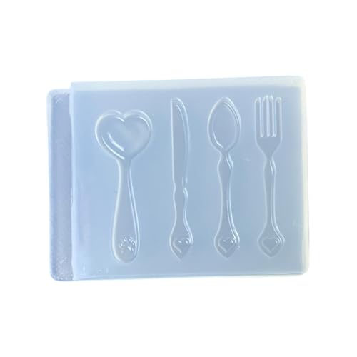 Ergonomisches Design, Silikonform, einfach zu verwenden, für detailliertes Besteckzubehör und Ornamente, Silikon-Besteckform für Epoxidharz Ergonomisches Design, Silikonform, einfach zu verwenden, für detailliertes Besteckzubehör und Ornamente, Silikon-Besteckform für Epoxidharz von Fcnjsao