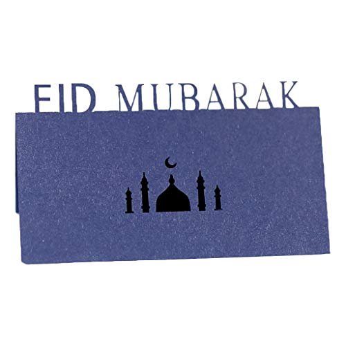 Fcnjsao 100 Stück 3D-Buchstaben Eid Table Einladungskarten Aushöhlen Palazzo Mond Papier Tischkarte Party Dekor von Fcnjsao