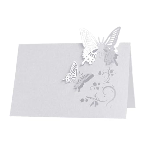 Fcnjsao 100 Stück Tischkarten mit ausgeschnittenen Gästennamen, Tischdekoration, für Hochzeiten, Bankette, Partys, hohle Schmetterlingskarten Fcnjsao 100 Stück Tischkarten mit ausgeschnittenen Gästennamen, Tischdekoration, für Hochzeiten, Bankette, Partys, hohle Schmetterlingskarten von Fcnjsao