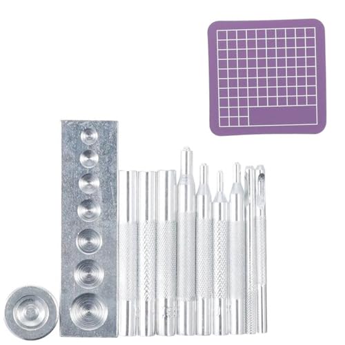 Fcnjsao 12-teiliges Leder-Lochstanz-Set für Lederarmband, Gürtel, Hohllochstanzer mit Basis und Stanzmatte Fcnjsao 12-teiliges Leder-Lochstanz-Set für Lederarmband, Gürtel, Hohllochstanzer mit Basis und Stanzmatte von Fcnjsao