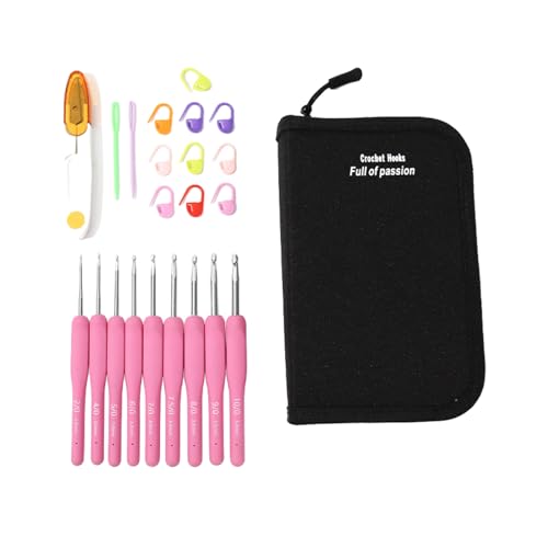 Fcnjsao 22-teiliges Häkelnadel-Set mit Aufbewahrungskoffer, Handstrick-Werkzeuge zum Stricken von Mützen, Taschen, Socken, Schals und Pullovern Fcnjsao 22-teiliges Häkelnadel-Set mit Aufbewahrungskoffer, Handstrick-Werkzeuge zum Stricken von Mützen, Taschen, Socken, Schals und Pullovern von Fcnjsao