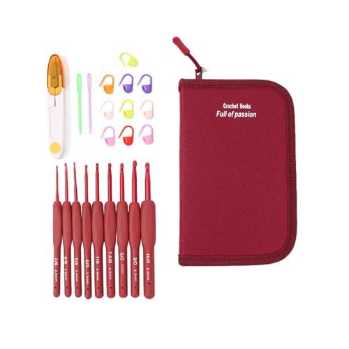 Fcnjsao 22-teiliges Häkelnadel-Set mit Aufbewahrungskoffer, Handstrick-Werkzeuge zum Stricken von Mützen, Taschen, Socken, Schals und Pullovern Fcnjsao 22-teiliges Häkelnadel-Set mit Aufbewahrungskoffer, Handstrick-Werkzeuge zum Stricken von Mützen, Taschen, Socken, Schals und Pullovern von Fcnjsao
