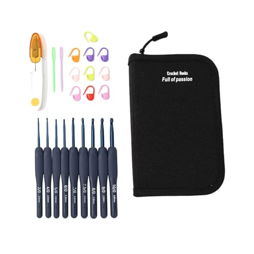 Fcnjsao 22-teiliges Häkelnadel-Set mit Aufbewahrungskoffer, Handstrick-Werkzeuge zum Stricken von Mützen, Taschen, Socken, Schals und Pullovern Fcnjsao 22-teiliges Häkelnadel-Set mit Aufbewahrungskoffer, Handstrick-Werkzeuge zum Stricken von Mützen, Taschen, Socken, Schals und Pullovern von Fcnjsao