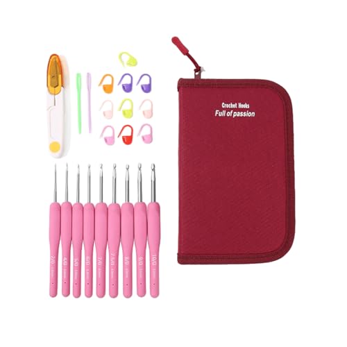 Fcnjsao 22-teiliges Häkelnadel-Set mit Aufbewahrungskoffer, Handstrick-Werkzeuge zum Stricken von Mützen, Taschen, Socken, Schals und Pullovern Fcnjsao 22-teiliges Häkelnadel-Set mit Aufbewahrungskoffer, Handstrick-Werkzeuge zum Stricken von Mützen, Taschen, Socken, Schals und Pullovern von Fcnjsao