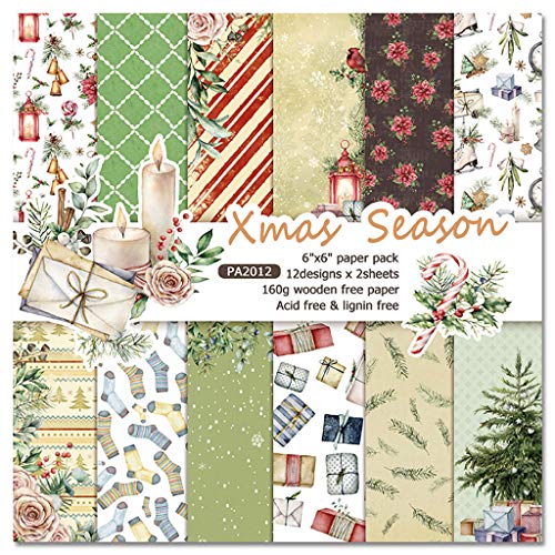 Fcnjsao 24 Stück 15,2 x 15,2 cm Hintergrund Papier Block für Scrapbooking Dekor Journal Album Fcnjsao 24 Stück 15,2 x 15,2 cm Hintergrund Papier Block für Scrapbooking Dekor Journal Album von Fcnjsao