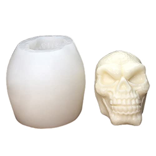 Fcnjsao 3D-Silikonform mit Totenkopf-Motiv, für Halloween, handgefertigte Kuchen- und Schokoladendekoration von Fcnjsao