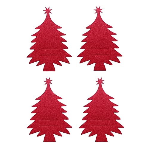 Fcnjsao 4 Stück Geschirrhalter Weihnachtsbaum Gabel Geschirrhalter Abendessen Tischdekoration Zuhause Küche Party Supplies von Fcnjsao