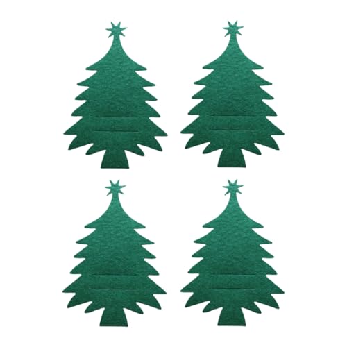 Fcnjsao 4 Stück Geschirrhalter Weihnachtsbaum Gabel Geschirrhalter Abendessen Tischdekoration Zuhause Küche Party Supplies von Fcnjsao