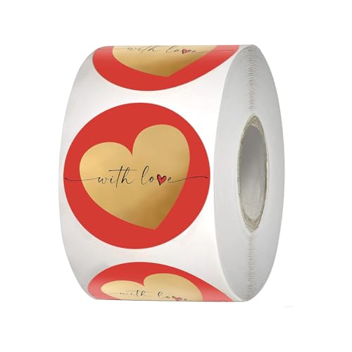 Fcnjsao 500 Stück Valentinstags-Aufkleber, Herz-Aufkleber für Valentinstag, Karte, Brief, Umschlag, selbstklebende Verpackungsetiketten Fcnjsao 500 Stück Valentinstags-Aufkleber, Herz-Aufkleber für Valentinstag, Karte, Brief, Umschlag, selbstklebende Verpackungsetiketten von Fcnjsao