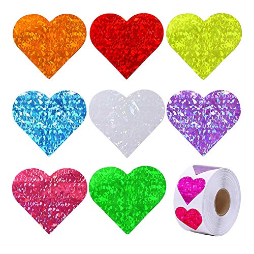 Fcnjsao 500 Stück herzförmige Etiketten Valentinstag Papier Aufkleber Candy Box Danke Aufkleber von Fcnjsao