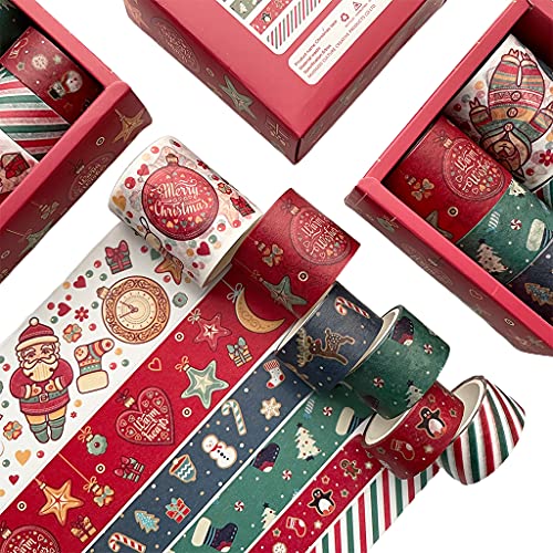 Fcnjsao 6 Rollen Weihnachtsfeiertage-Klebeband für Scrapbooking, Papierband zum Verpacken von Tagebuch, Planer, Kunst Fcnjsao 6 Rollen Weihnachtsfeiertage-Klebeband für Scrapbooking, Papierband zum Verpacken von Tagebuch, Planer, Kunst von Fcnjsao