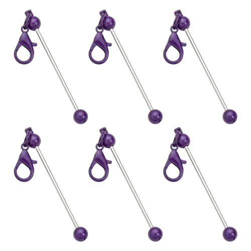 Fcnjsao 6 Stück/Set Perlen-Schlüsselanhänger, kreative Perlen, Schlüsselanhänger, Metallperlen, Schlüsselanhänger, Zubehör für Schmuckherstellung von Fcnjsao