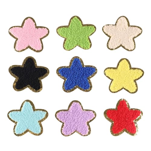 Fcnjsao 9 x Stern-Aufnäher zum Aufbügeln, bestickt, zum Aufnähen oder Aufnähen, Reparaturflicken für Kinderkleidung, Jacken, Taschen, Hüte Fcnjsao 9 x Stern-Aufnäher zum Aufbügeln, bestickt, zum Aufnähen oder Aufnähen, Reparaturflicken für Kinderkleidung, Jacken, Taschen, Hüte von Fcnjsao