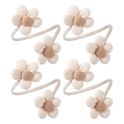 Fcnjsao Bunte Blumen Vorhang Krawatten Clips Set Mit 4 Dekorativen Vorhanghaltern Metallseil Raffhalter Für Fensterdekorationen von Fcnjsao