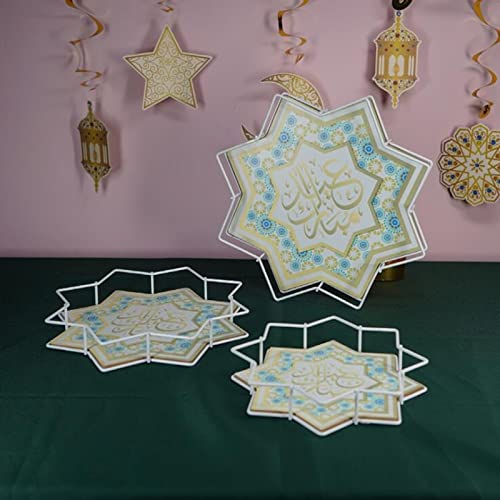 Fcnjsao Eid Serviertabletts Set Metall Kuchen Dessert Ablagetablett von Fcnjsao