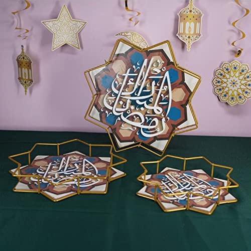Fcnjsao Eid Serviertabletts Set Metall Kuchen Dessert Ablagetablett Fcnjsao Eid Serviertabletts Set Metall Kuchen Dessert Ablagetablett von Fcnjsao