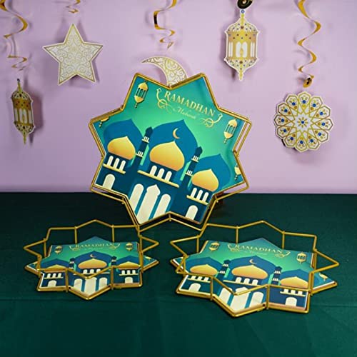 Fcnjsao Eid Serviertabletts Set Metall Kuchen Dessert Ablagetablett Fcnjsao Eid Serviertabletts Set Metall Kuchen Dessert Ablagetablett von Fcnjsao