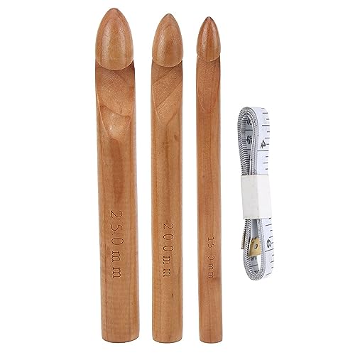 Fcnjsao Ergonomische große Häkelnadeln für dicke Garne oder Stoffstreifen, 15 mm, 20 mm, 25 mm, robuste Haken Fcnjsao Ergonomische große Häkelnadeln für dicke Garne oder Stoffstreifen, 15 mm, 20 mm, 25 mm, robuste Haken von Fcnjsao