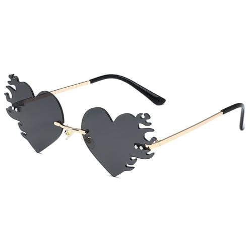 Fcnjsao Flamme Sonnenbrille für Shows und den täglichen Gebrauch, Punk-Kostüm-Zubehör, Maskeraden, Party-Dekoration von Fcnjsao