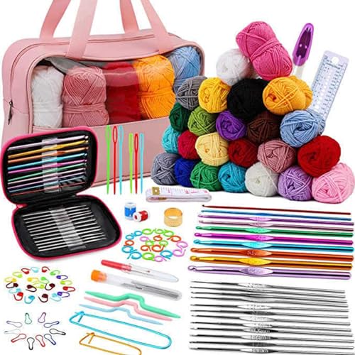 Fcnjsao Häkelnadel-Set, Häkel-Starter-Sets für Anfänger und Erwachsene, inklusive Metall-Häkelnadel, Strickwerkzeuge und Strickzubehör Fcnjsao Häkelnadel-Set, Häkel-Starter-Sets für Anfänger und Erwachsene, inklusive Metall-Häkelnadel, Strickwerkzeuge und Strickzubehör von Fcnjsao