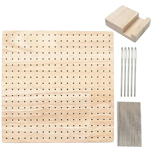 Fcnjsao Holz-Häkel-Blockierbrett, wiederverwendbar, Strickmatte zum Stricken von Omas, quadratischer Nadelarbeiten, Liebhaber Fcnjsao Holz-Häkel-Blockierbrett, wiederverwendbar, Strickmatte zum Stricken von Omas, quadratischer Nadelarbeiten, Liebhaber von Fcnjsao