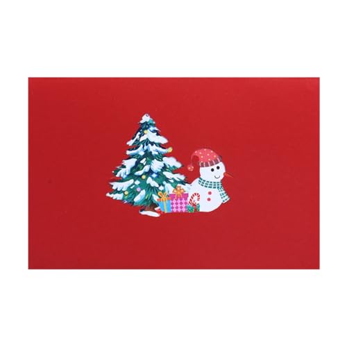 Fcnjsao Kreative 3D-Baum-Schneemann-Karte, entzückende Papierskulptur, Senden von Grüßen und festlichem Zubehör von Fcnjsao