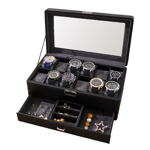 Fcnjsao Luxuriöse Schmuckschatulle mit Plüschfutter, bequeme Uhren-Aufbewahrung, stilvolle Schmuck-Präsentation Fcnjsao Luxuriöse Schmuckschatulle mit Plüschfutter, bequeme Uhren-Aufbewahrung, stilvolle Schmuck-Präsentation von Fcnjsao