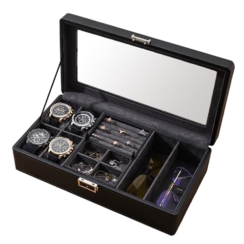 Fcnjsao Luxuriöse Schmuckschatulle mit Plüschfutter, bequeme Uhren-Aufbewahrung, stilvolle Schmuck-Präsentation Fcnjsao Luxuriöse Schmuckschatulle mit Plüschfutter, bequeme Uhren-Aufbewahrung, stilvolle Schmuck-Präsentation von Fcnjsao