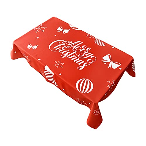 Fcnjsao Nordische rechteckige Tischdecke mit Aufschrift "Merry Christmas", öldicht, auslaufsicher, wasserabweisend, Tisch für Silvester, Zuhause, Party-Dekoration Fcnjsao Nordische rechteckige Tischdecke mit Aufschrift "Merry Christmas", öldicht, auslaufsicher, wasserabweisend, Tisch für Silvester, Zuhause, Party-Dekoration von Fcnjsao
