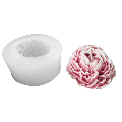Fcnjsao Pfingstrosenförmige Seifenformen, 3D-Blume, Seife, Silikon, handgefertigt, Epoxidharz, Kuchen, Schokolade, Dekorationen von Fcnjsao