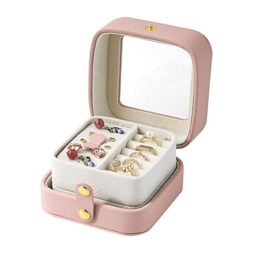 Fcnjsao Staubdichte kleine Schmuckschatulle Schmuck-Organizer mit Trennwänden, elegante Ohrringe und Halsketten von Fcnjsao