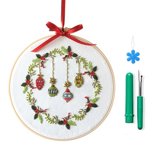 Fcnjsao Stickerei-Starter-Sets mit Weihnachtsmuster, volle Auswahl an geprägten Weihnachtsverzierungen, Sticksets für Anfänger Fcnjsao Stickerei-Starter-Sets mit Weihnachtsmuster, volle Auswahl an geprägten Weihnachtsverzierungen, Sticksets für Anfänger von Fcnjsao