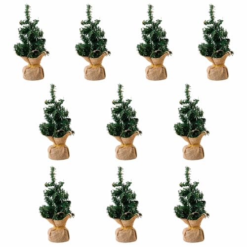 Fcnjsao Stilvoller, handgefertigter Jute-Weihnachtsbaum, tragbar, Miniatur-Weihnachtsbaum, Tischdekoration, Urlaubsdekoration von Fcnjsao