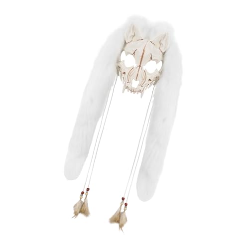 Fcnjsao Tier Halloween Kunstpelze Wikinger Füchse Werwölfe Kostüm Cosplay Zubehör Pelzige Wolfsmaske Themenparty Pelztier Wolf von Fcnjsao