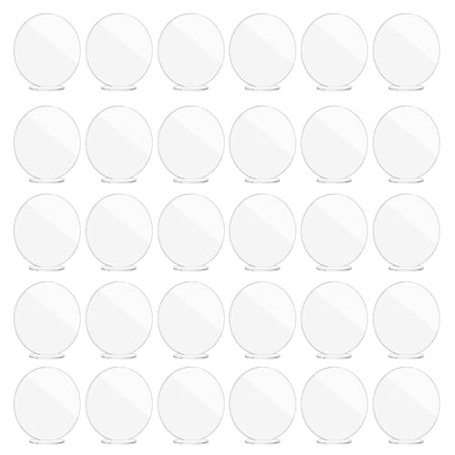 Fcnjsao Tischnummern aus Acryl mit Ständer, rund, transparent, für Hochzeit, Event, Party, Empfang, Dekoration, 30 Stück Fcnjsao Tischnummern aus Acryl mit Ständer, rund, transparent, für Hochzeit, Event, Party, Empfang, Dekoration, 30 Stück von Fcnjsao