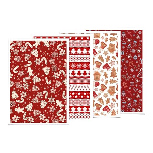 Fcnjsao Ton-Transferpapier für Weihnachten, Ton, Transferpapier, 95 x 138 mm, wasserlöslich, zur Herstellung von Ohrringen, 4 Stück Fcnjsao Ton-Transferpapier für Weihnachten, Ton, Transferpapier, 95 x 138 mm, wasserlöslich, zur Herstellung von Ohrringen, 4 Stück von Fcnjsao