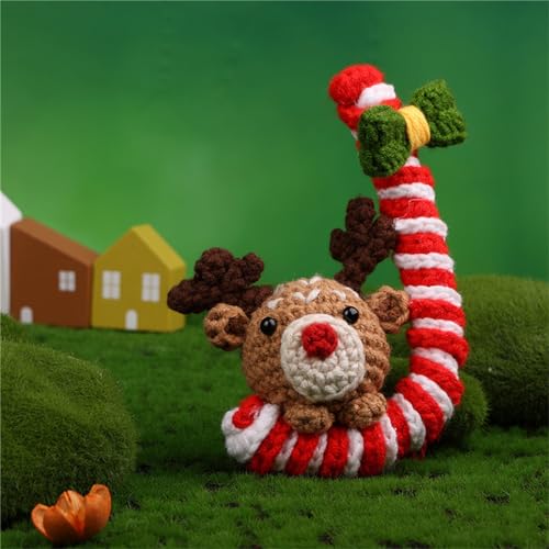 Fcnjsao Weihnachts-Häkelset für Anfänger, Häkelstarter mit Garn, Häkelnadel, Strickmarker, Anleitung (evtl. nicht in deutscher Sprache) von Fcnjsao