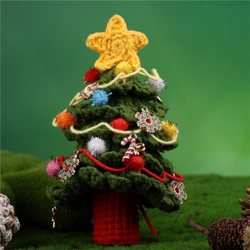 Fcnjsao Weihnachts-Häkelset für Anfänger, Häkelstarter mit Garn, Häkelnadel, Strickmarker, Anleitung (evtl. nicht in deutscher Sprache) von Fcnjsao