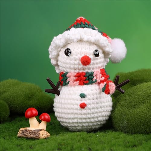 Fcnjsao Weihnachts-Häkelsets für Anfänger, Häkelstarter mit Garn, Häkelnadel, Strickmarker, Anleitung (evtl. nicht in deutscher Sprache) von Fcnjsao