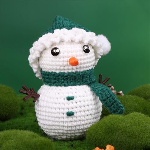 Fcnjsao Weihnachts-Häkelsets für Anfänger, Häkelstarter mit Garn, Häkelnadel, Strickmarker, Anleitung (evtl. nicht in deutscher Sprache) von Fcnjsao