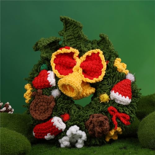 Fcnjsao Weihnachts-Häkelsets für Anfänger, Häkelstarter mit Garn, Häkelnadel, Strickmarker, Anleitung (evtl. nicht in deutscher Sprache) von Fcnjsao