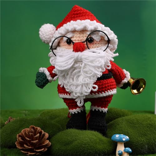 Fcnjsao Weihnachts-Häkelsets für Anfänger, Häkelstarter mit Garn, Häkelnadel, Strickmarker, Anleitung (evtl. nicht in deutscher Sprache) von Fcnjsao