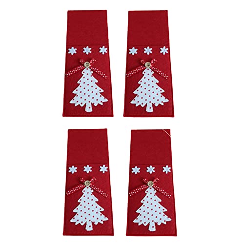 Fcnjsao Weihnachtsbaum-Besteck, Gabelabdeckungen, Tischdekoration, Geschirr, Dekoration, Taschen, Weihnachtsdekoration, für Zuhause, 4 Stück von Fcnjsao