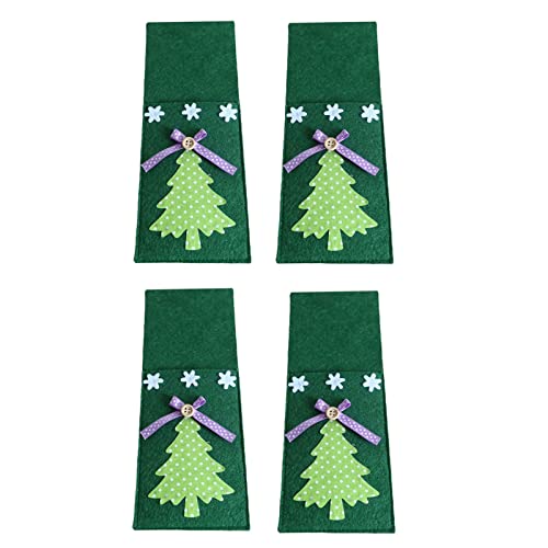 Fcnjsao Weihnachtsbaum-Besteck, Gabelabdeckungen, Tischdekoration, Geschirr, Dekoration, Taschen, Weihnachtsdekoration, für Zuhause, 4 Stück von Fcnjsao