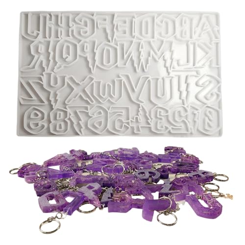 Handgefertigte Halloween-Charm-Schlüsselanhänger-Formen, stilvolle Alphabete, stabiles Silikon-Set, Zubehör für Bastler, den täglichen Gebrauch von Fcnjsao