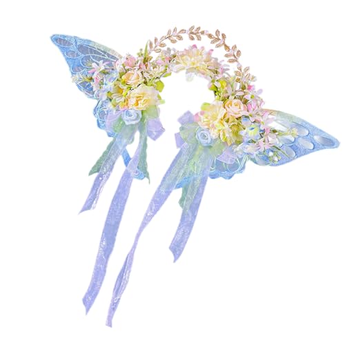 Handgefertigter Blumenkranz aus Seide mit eleganten Quasten, modisches Accessoire für Brautpartys und traditionelle Festivals von Fcnjsao